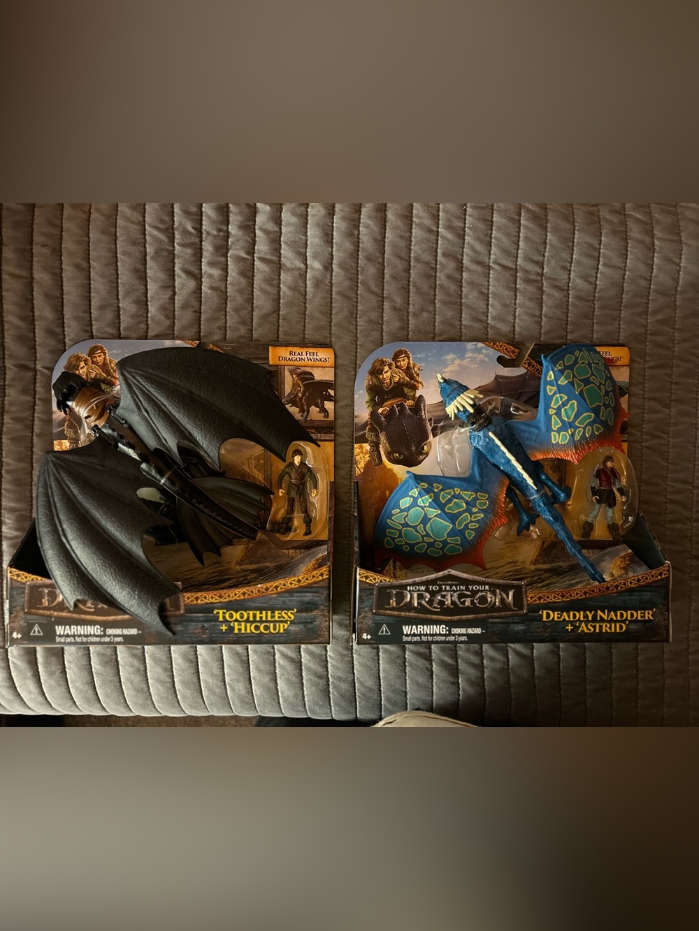 Toothless with Hiccup and Deadly Nadder with Astrid Toy play sets